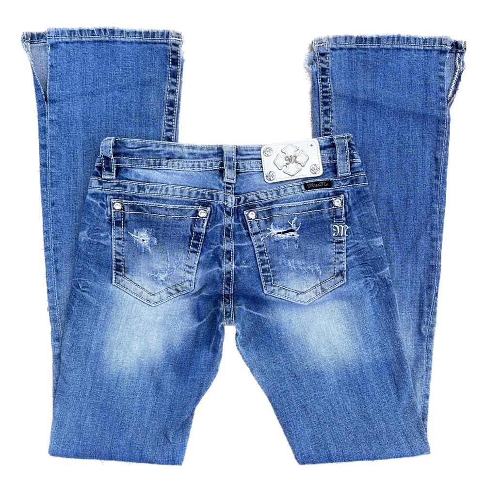 Vintage y2k Miss Me Signature Bootcut Embellished Lowrise Flared Denim Jeans